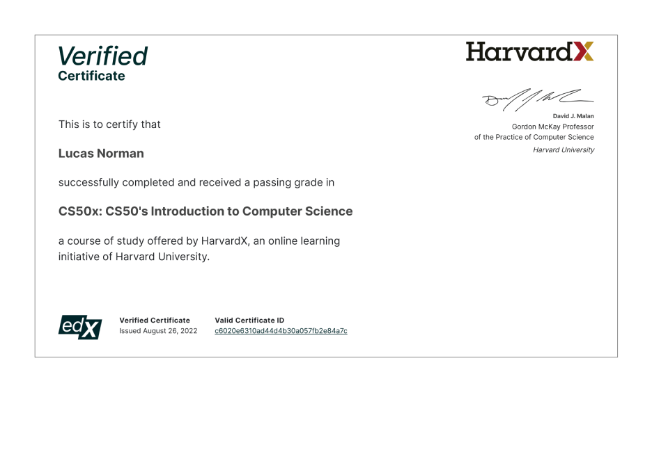 Certificate